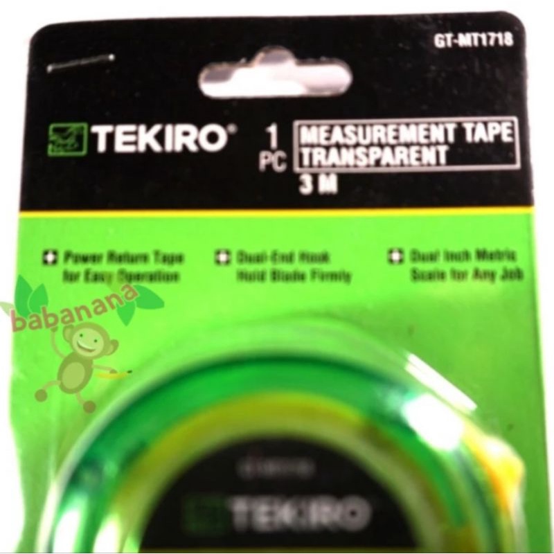 Tekiro meteran transparan 3 Meter 3m 300cm original measure tape