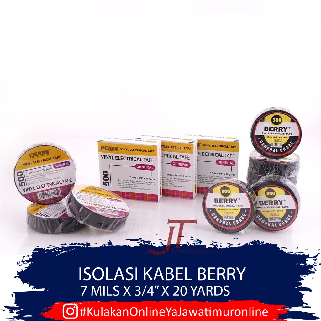 Isolasi Listrik Berry 7 mils - Isolasi Kabel - Electrical Tape