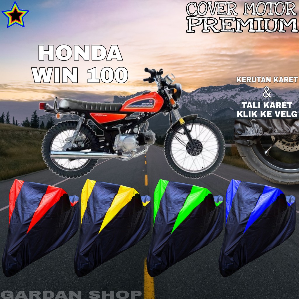 Sarung Motor HONDA WIN 100 Hitam KOMBINASI Body Cover Penutup Honda PREMIUM