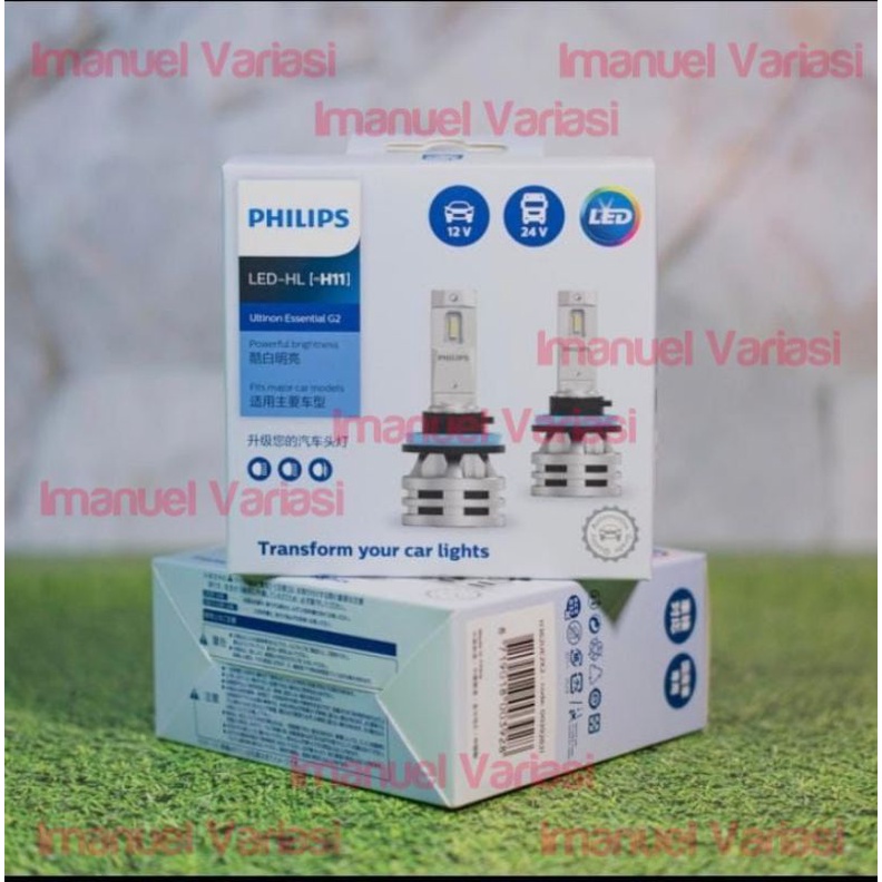 Led H11 H16 H8 Philip ULTINON ESSENTIAL 6500K Lampu putih