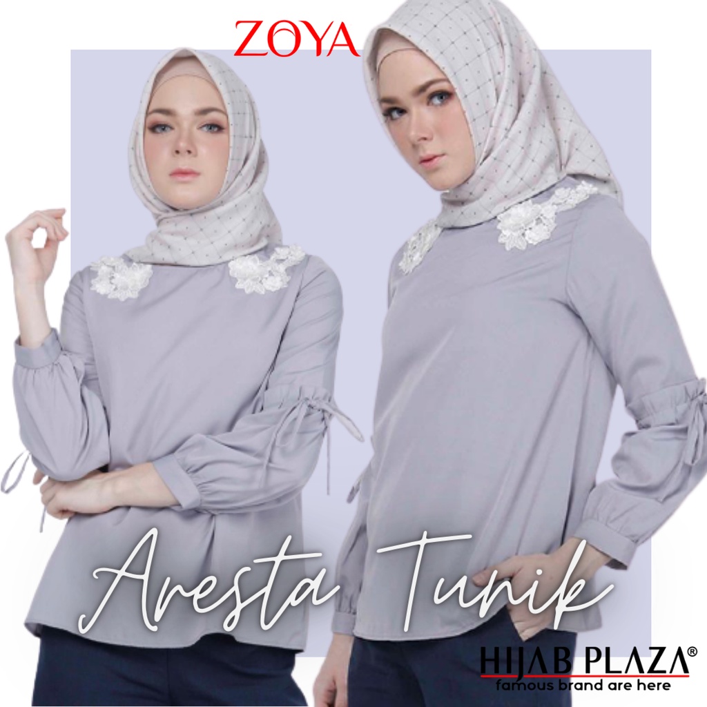 Atasan Zoya Tunik Zoya ARESTA BLOUSE ABU Tua Bahan Katun