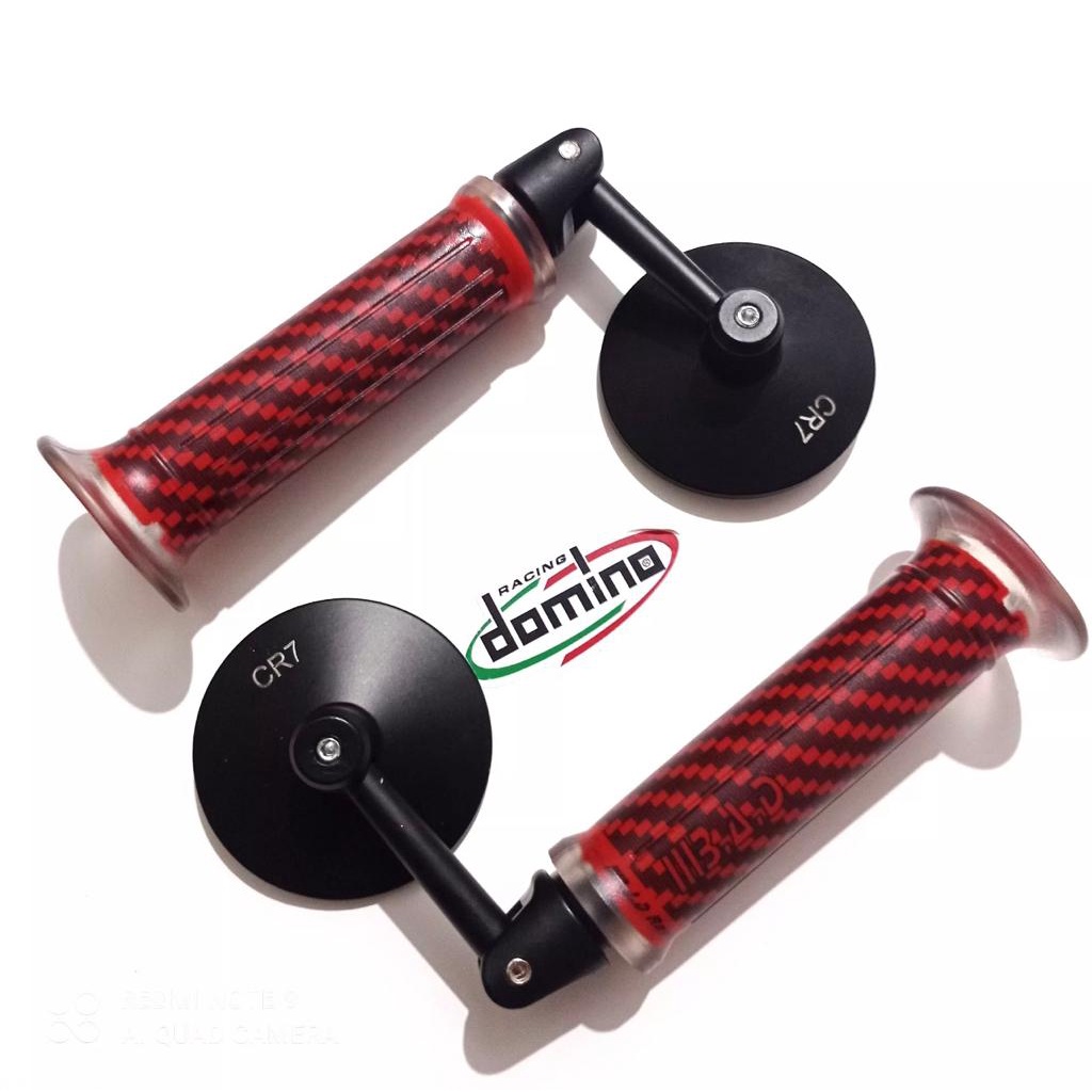 spion jalu bulat+grip karbon universal semua jenis motor