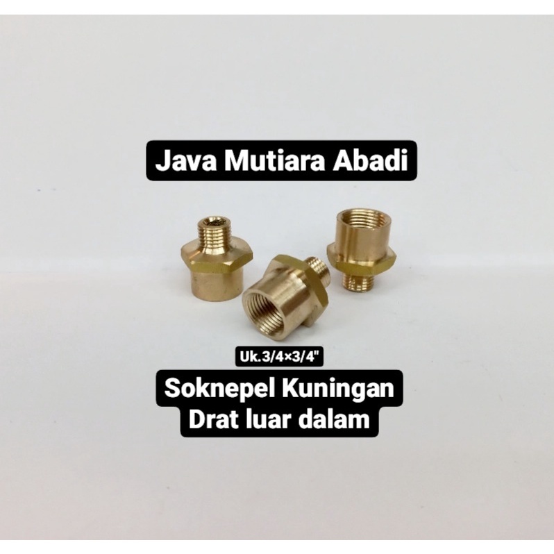 Sok kuningan sok drat luar dalam pendek kuningan 3/4x3/4'' inch