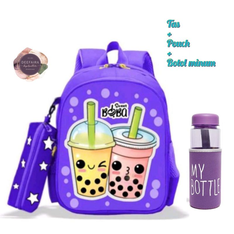 Tas Sekolah Anak Perempuan TK SD Set Pouch da My Botte Model Bobaa