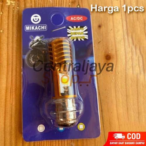 Lampu Depan Motor H6 2 Sisi LED Warna Putih Mikachi