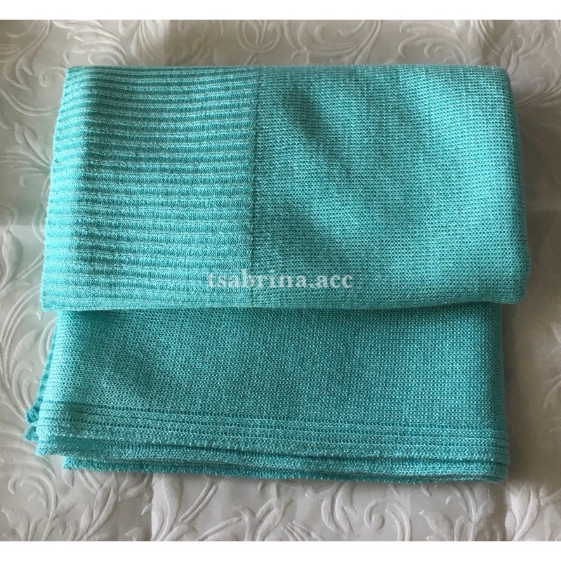 pasmina gliter rajut premium | kerudung pashmina pengantin-tosca muda