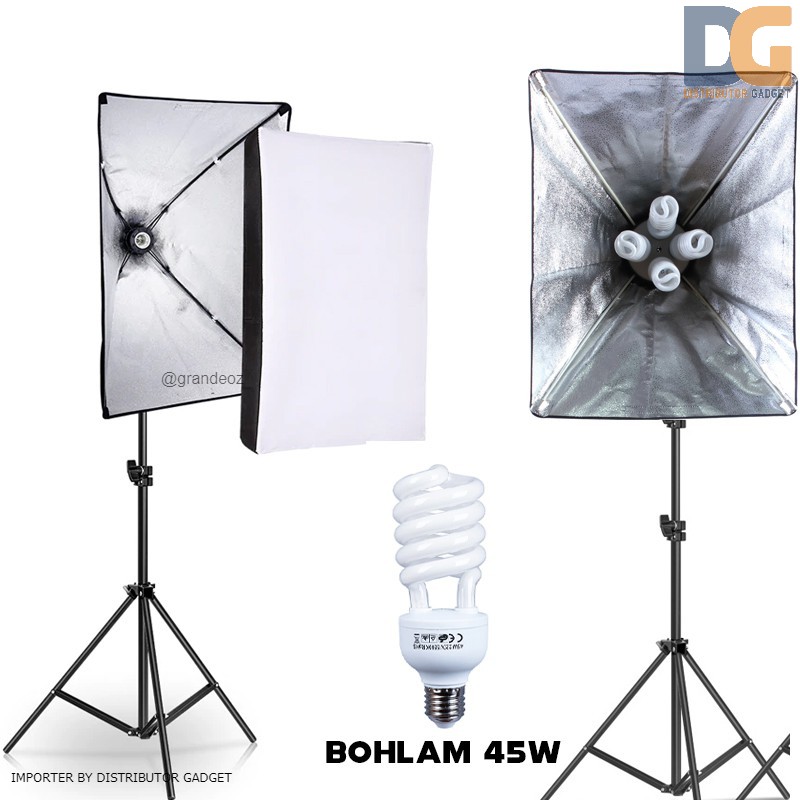 4 in 1 SOFTBOX E27 50x70cm Light Stand Lampu Studio 4 in 1 SOFTBOX E27 50x70cm Light Stand Lampu Studio