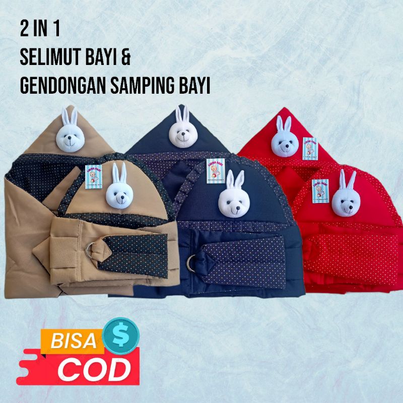 Gendongan samping bayi topi tenda &amp; slimut bayi / Set 2in1 perlengkapan bayi