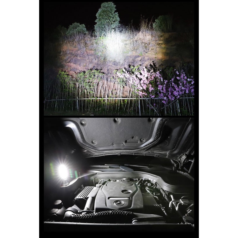 Senter LED Flashlight Waterproof USB Rechargeable XPE+COB - S11 - Black