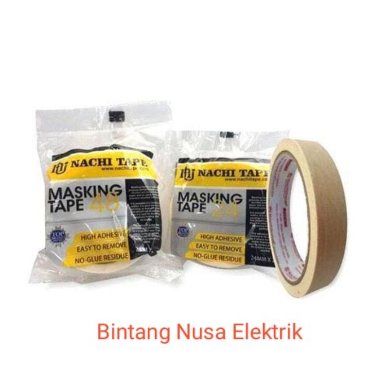 Nachi Isolasi Kertas 1 inch/ Solasi Kertas 1 inch/ Plakband Kertas 1 Inch/ Lakban Kertas 1 inch/ Selotip Kertas 1 inch/ Masking Tape Kertas 1 inch/ Tali Pita Kertas 1 inch/ Perekat Kertas 1 Inch