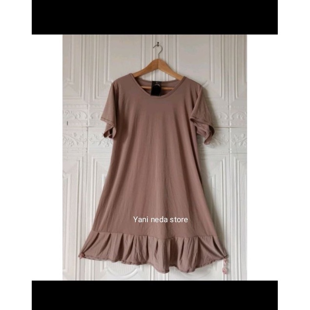 Daster ruffle polos rempel / Daster jesey polos / Daster jumbo / Dres wanita