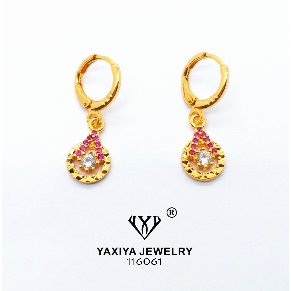 

Anting Permata merah Lapis emas Perhiasan imitasi Gold18k Yaxiya 116061