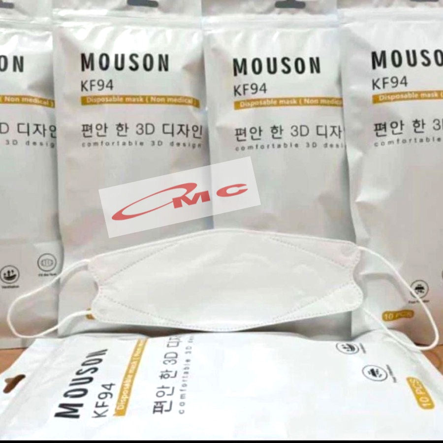 Masker Mouson Model Korea / Care Korea Face Mask 4Ply Isi 10 Pcs KF94