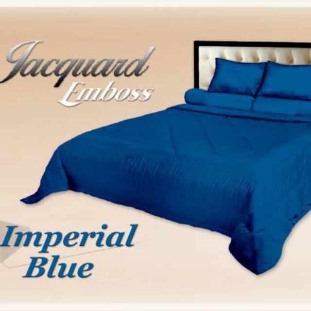 Bed cover set polos embos biru uk.120x200