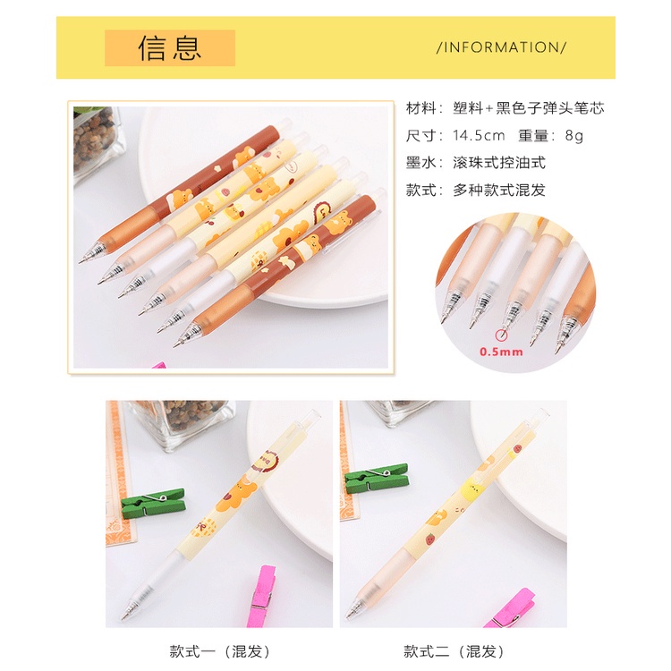 2pcs / Set Pulpen 0.5mm Bentuk Koala Warna-Warni Untuk Sekolah / Kantor