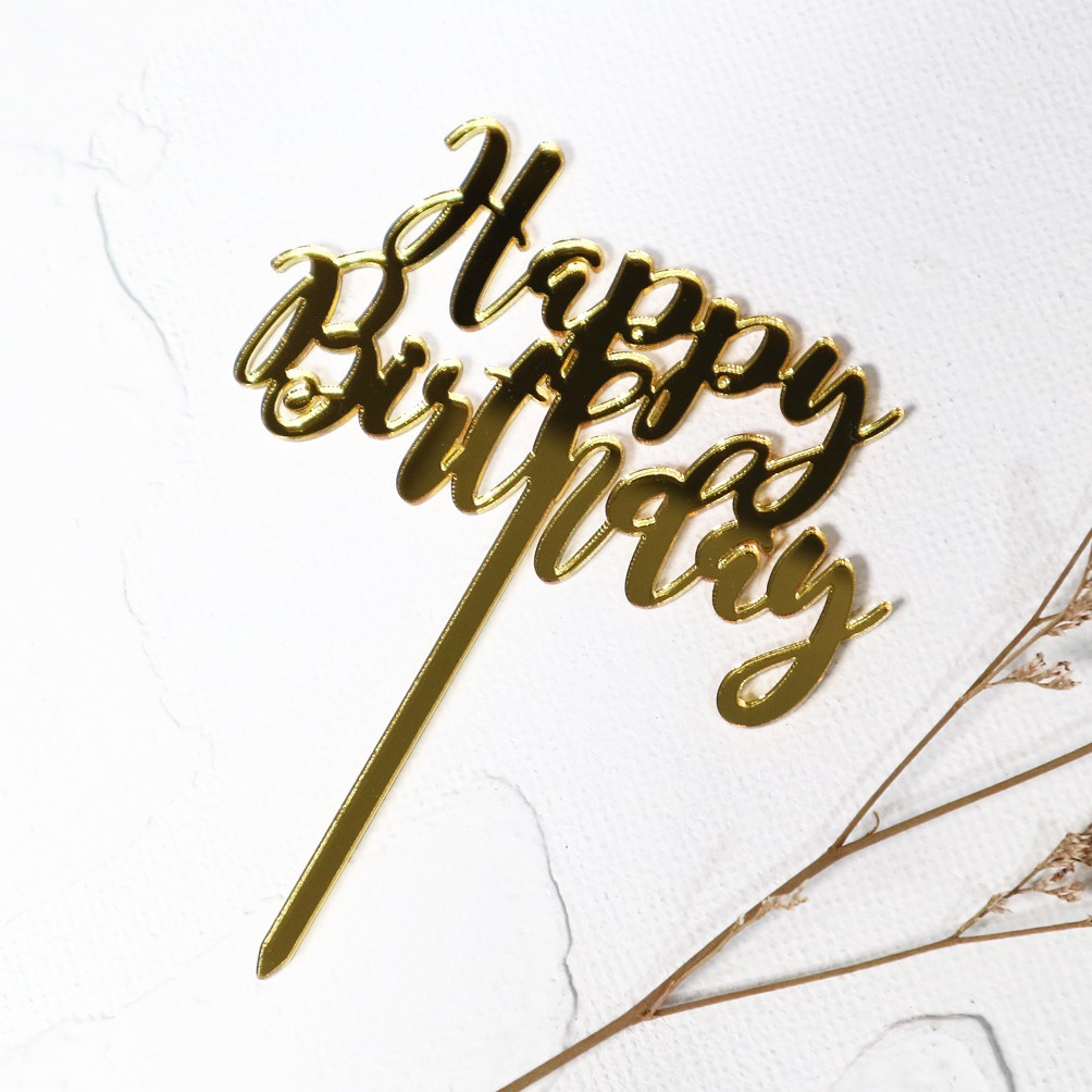 Cup Cake Topper Mini Birthday Caketopper Kue Hiasan Ulang Tahun Dekorasi Tancapan Kue Akrilik