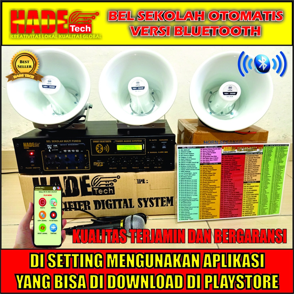 BEL SEKOLAH OTOMATIS DAN MANUAL SETING HP ANDROID 3 SPEAKER LENGKAP