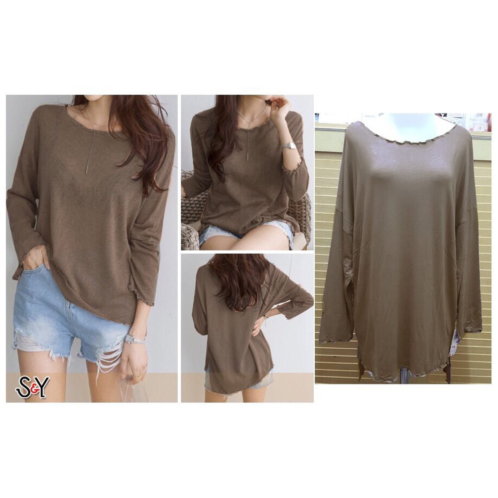 Kaos lengan panjang wanita jumbo bigsize kaos wanita jumbo bigsize blouse kaos perempuan jumbo xl x