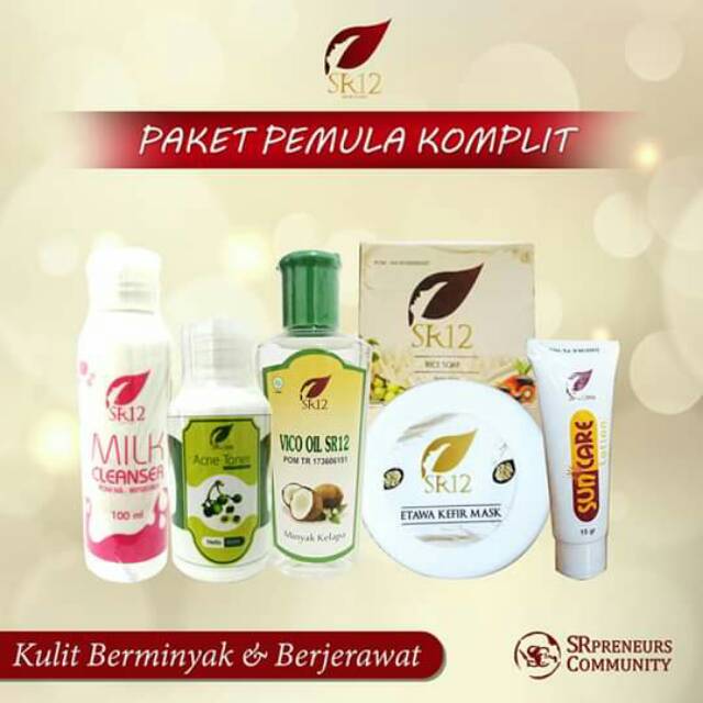 Paket Pemula Komplit SR12 Skincare / Paket Pemula / Paket Perawatan Wajah / Perawatan Wajah