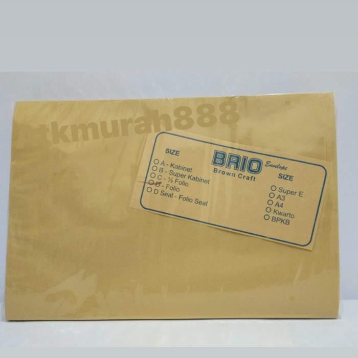 

Amplop Coklat Brio Uk Folio isi 100 lembar