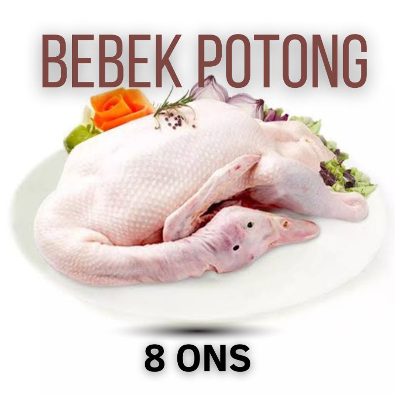

Bebek Potong Putih 8 Ons / 0,8 Kg Bersih Tanpa Bulu Dengan Kepala