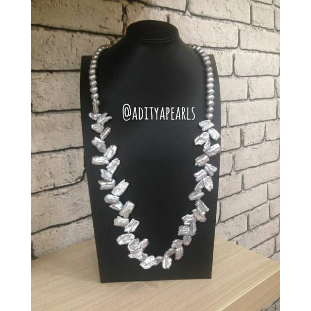 Kalung mutiara keshi