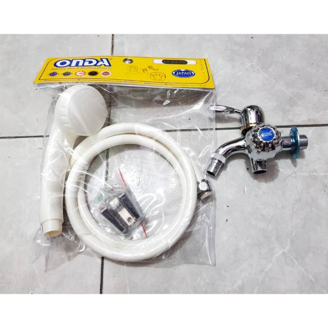 Paket shower mandi onda S255PW + kran cabang onda