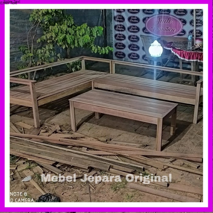 Kursi Panjang Duduk, Lincak Teras L), Bale Bale Murah Kayu Bengkirai Murah