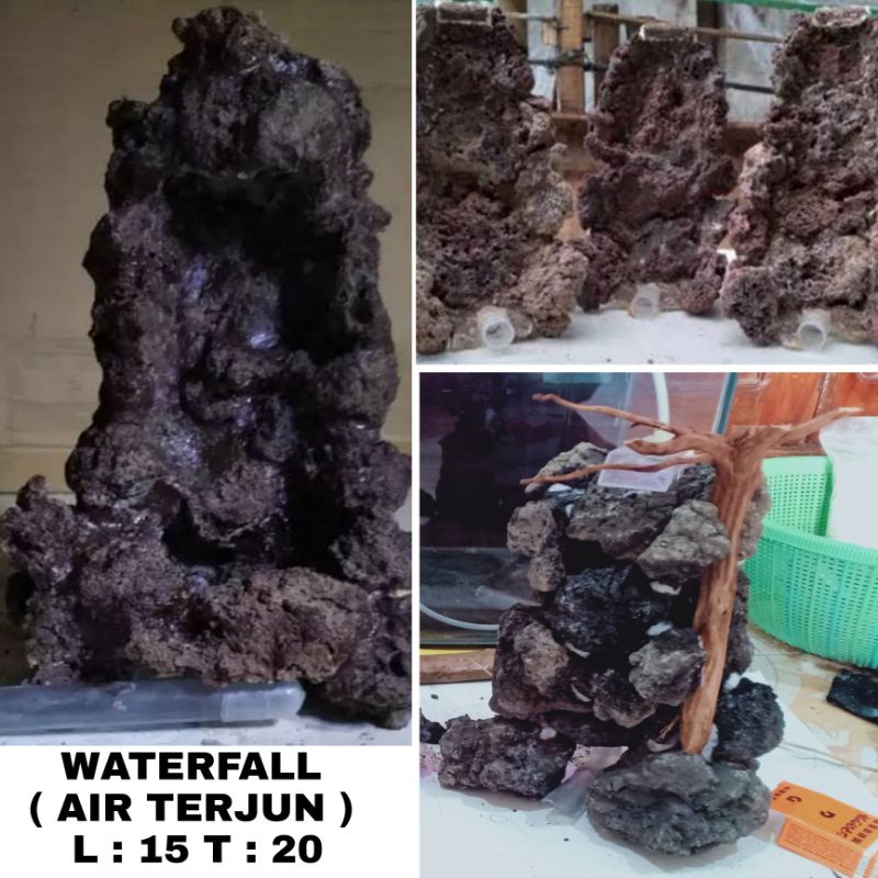 AIR TERJUN MINIATUR WATERFALL + INSTALASI PIPA ARUS PASIR