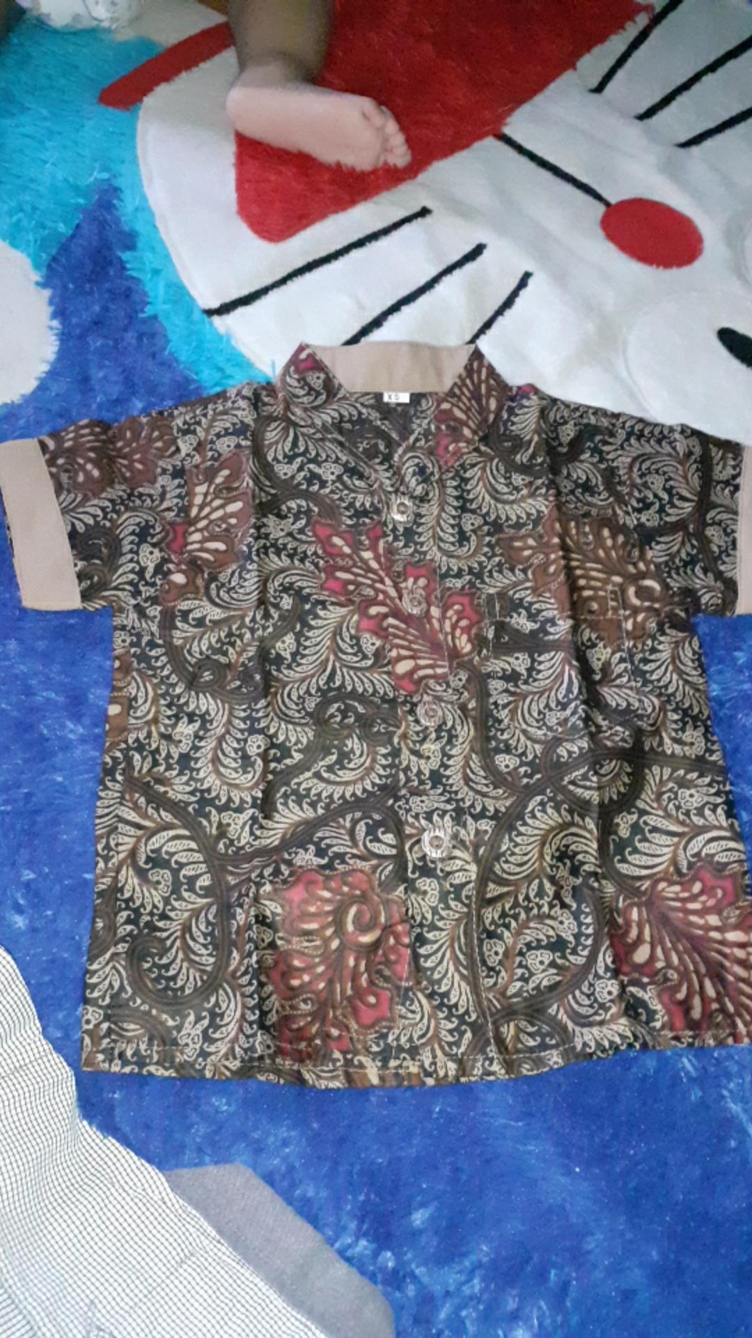 Kemko Batik Anak Dan  Dewasa Motif Daun Serit ,kerang, Kenari