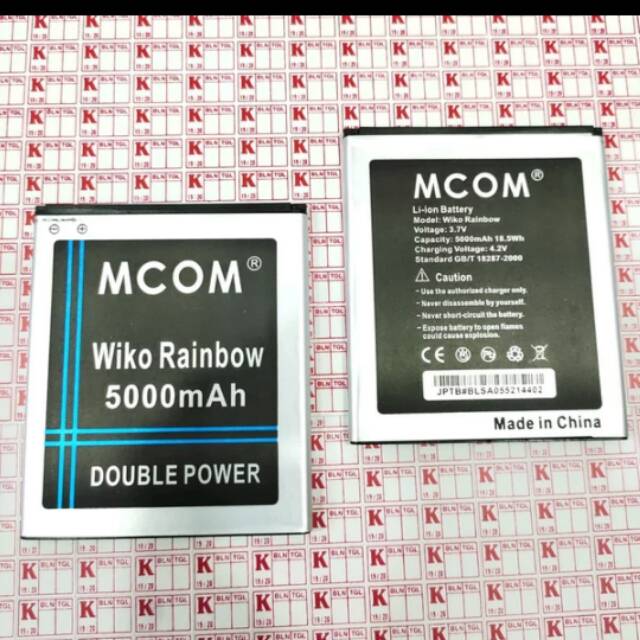 BATERAI BATRE WIKO RAINBOW M.COM DOUBLE POWER 5000MAH