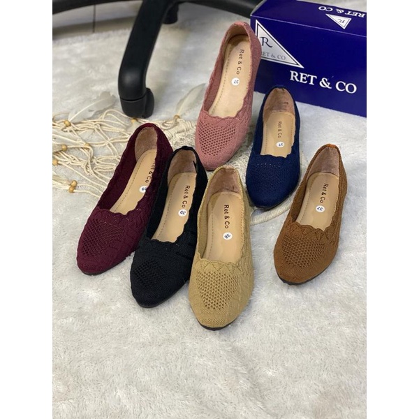 flatshoes wanita rajut import kode ABK 03