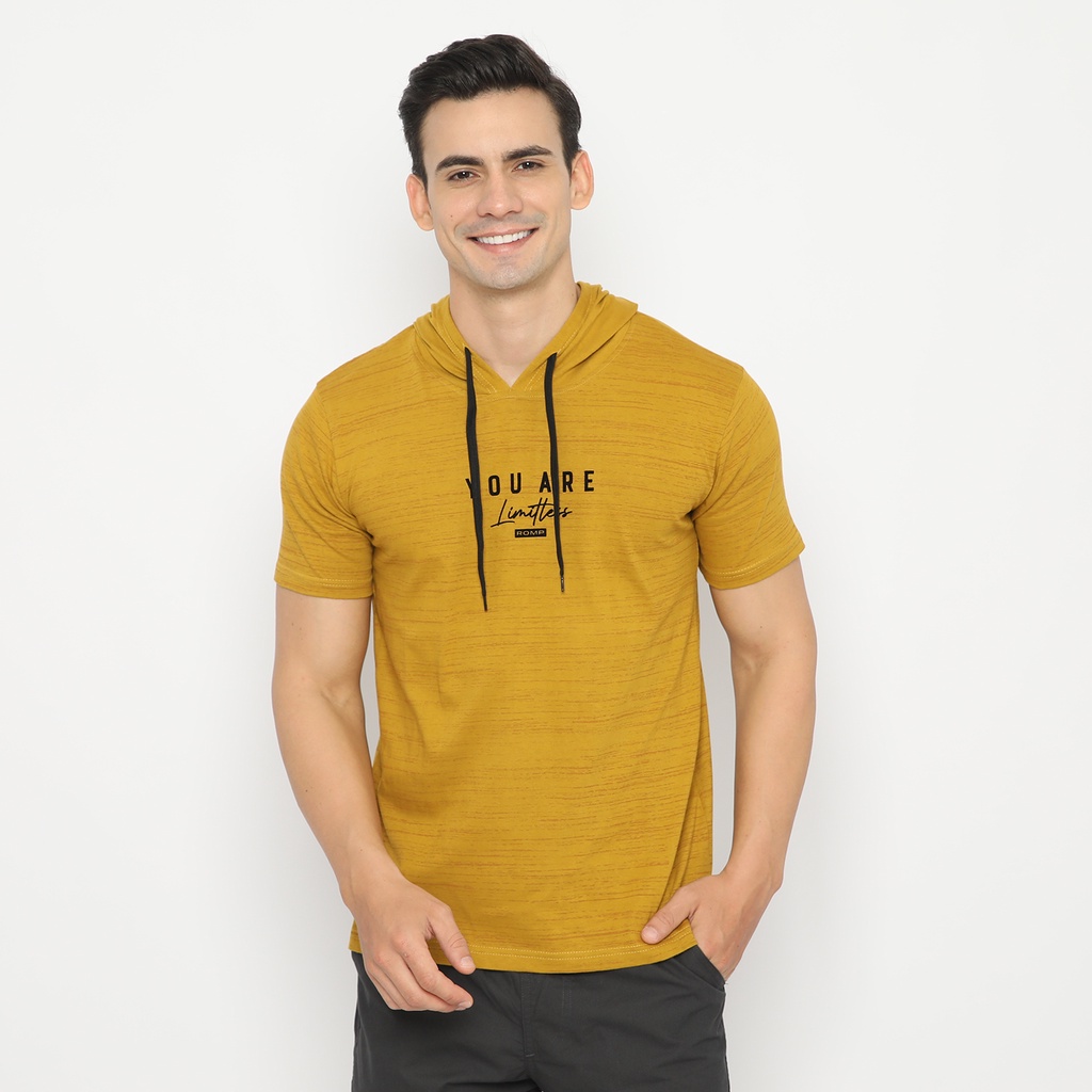 ROMP Kaos Hoodie Lengan Pendek Pria - Mustard 'You Are'