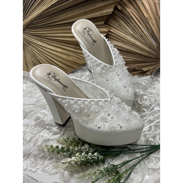 sepatu wedding pesta wanita marrisa putih 12cm tahu