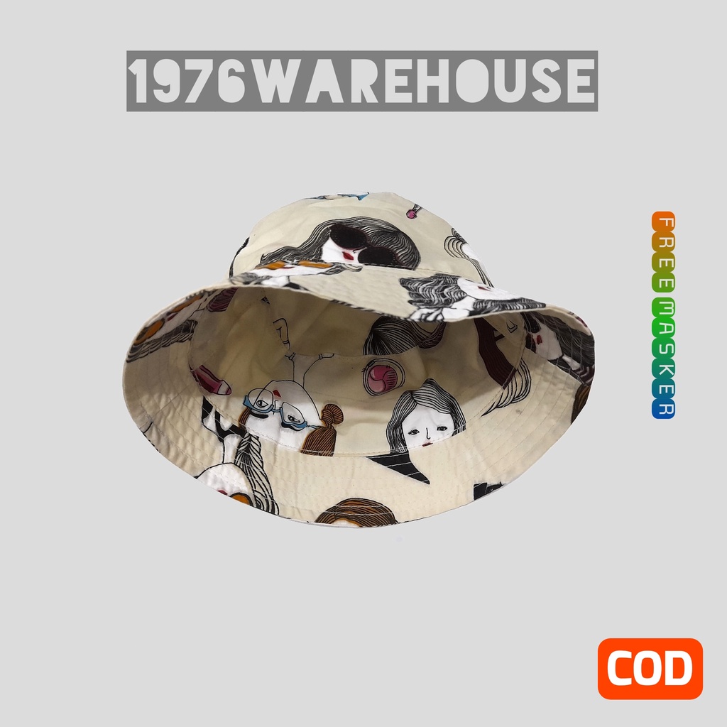 Topi Bucket Hat Anak &quot;GRATIS MASKER&quot; Motif Kupluk