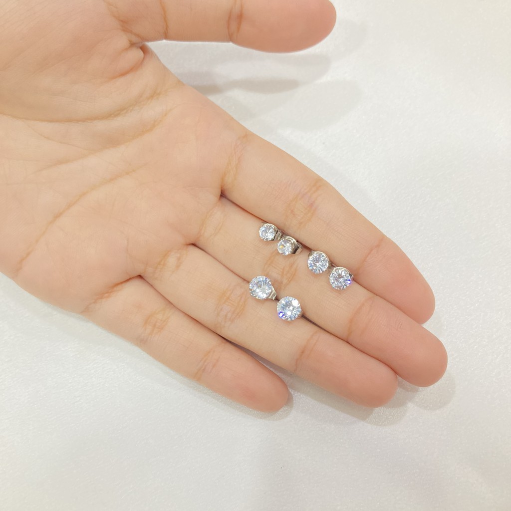 Anting Tusuk Wanita Mata Satu Titanium Anti Karat Korean Style Simple