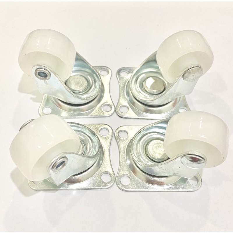 (1set=4pcs) NILON PUTIH 1” Roda nilon putih 1"inci (harga 4pcs) Roda steling 1inci Roda estalase 1in