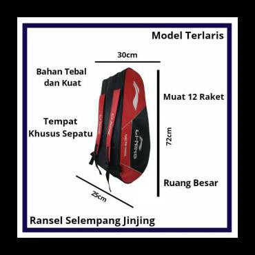 Belanja Bebas  Covid Tas Raket Badminton Merk Yonex 3 Resleting Dolby - Merah