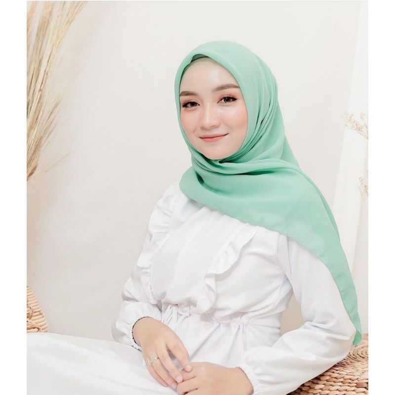Hijab Segiempat | MINT | Size 115x115 | jilbab bella square PREMIUM 60 Warna-4