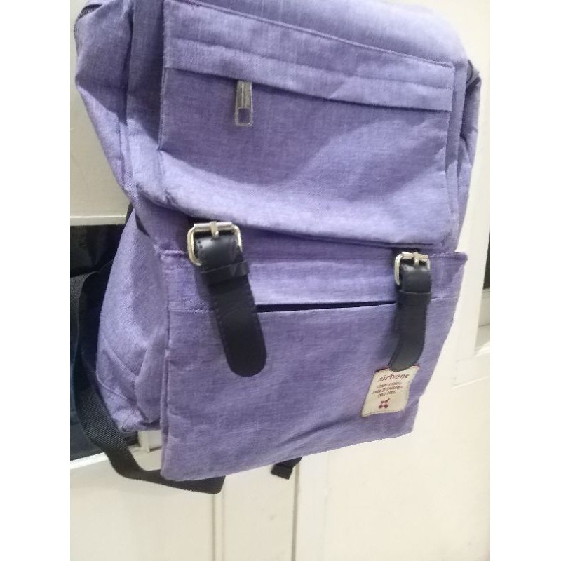 preloved tas ransel airbone warna ungu backpack