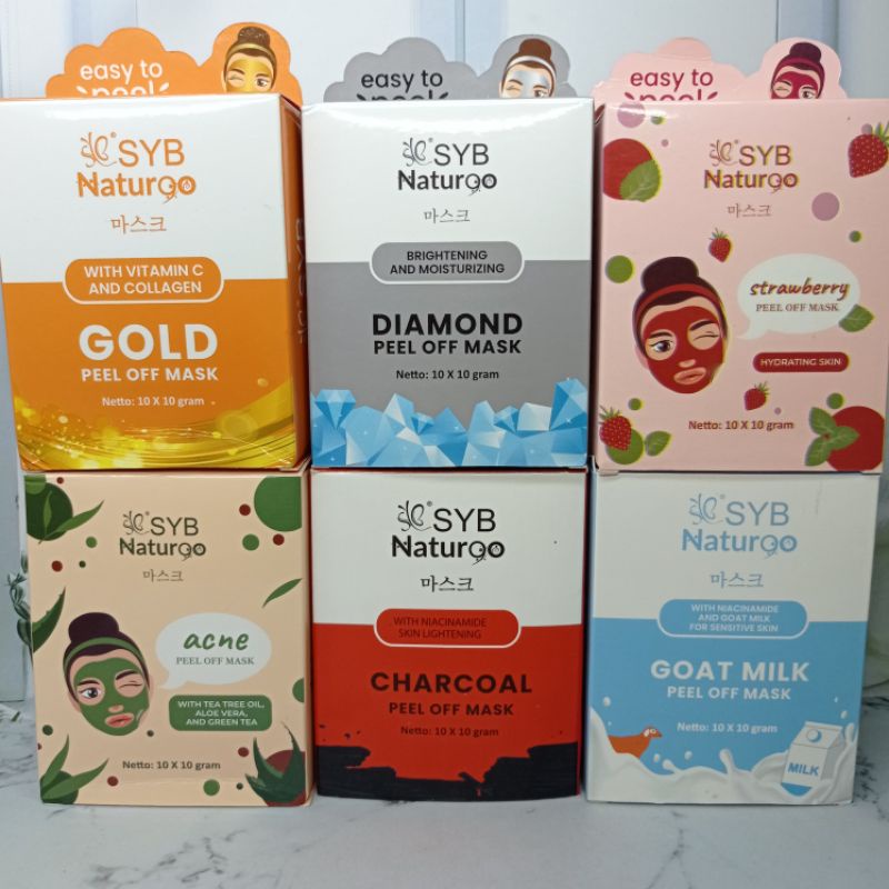 per BOX(10pcs) Masker Wajah Syb Naturgo Easy Peel All Varian