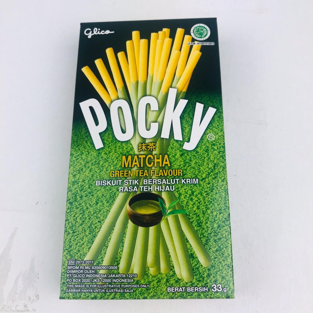 Glico Pocky / Biskuit Stik Bersalut Krim / Biskuit Rasa Green Tea / 33gr