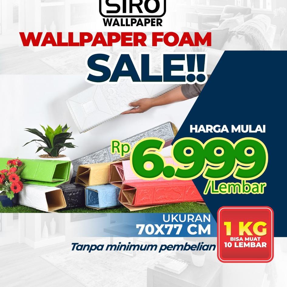 Jual WALLPAPER FOAM WALLPAPER DINDING WALLFOAM 3D BATU BATA 70X77CM