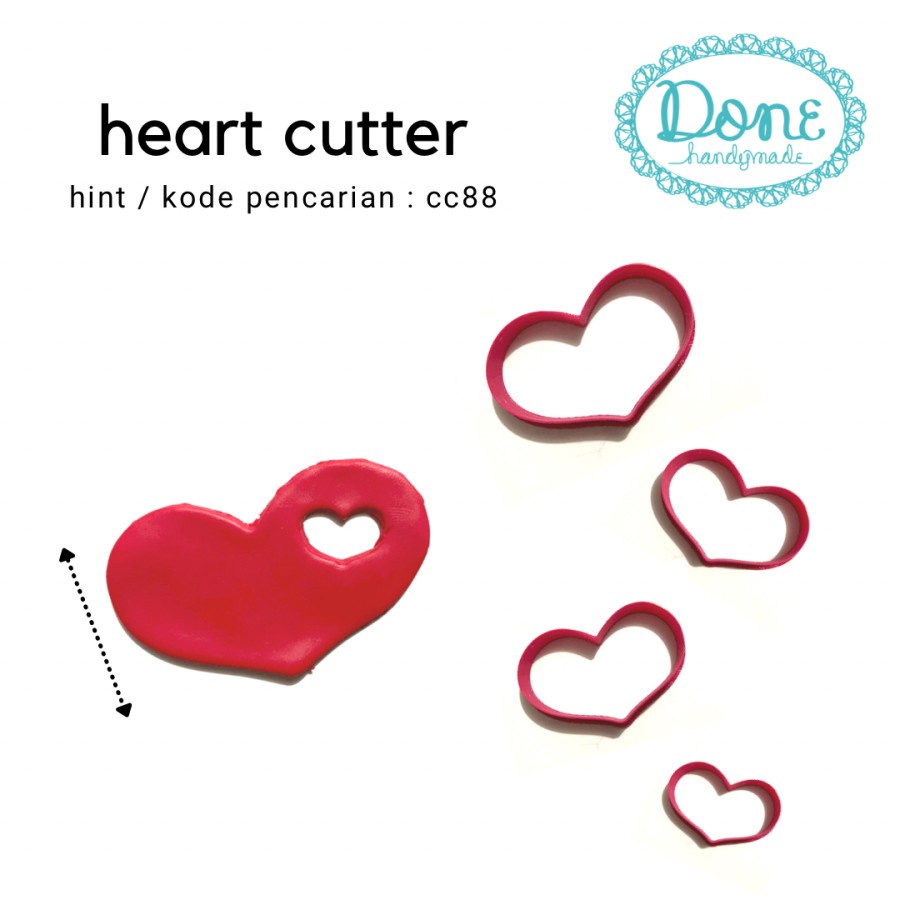 Heart cutter clay cutter fondant cetakan fondant valentine cc88