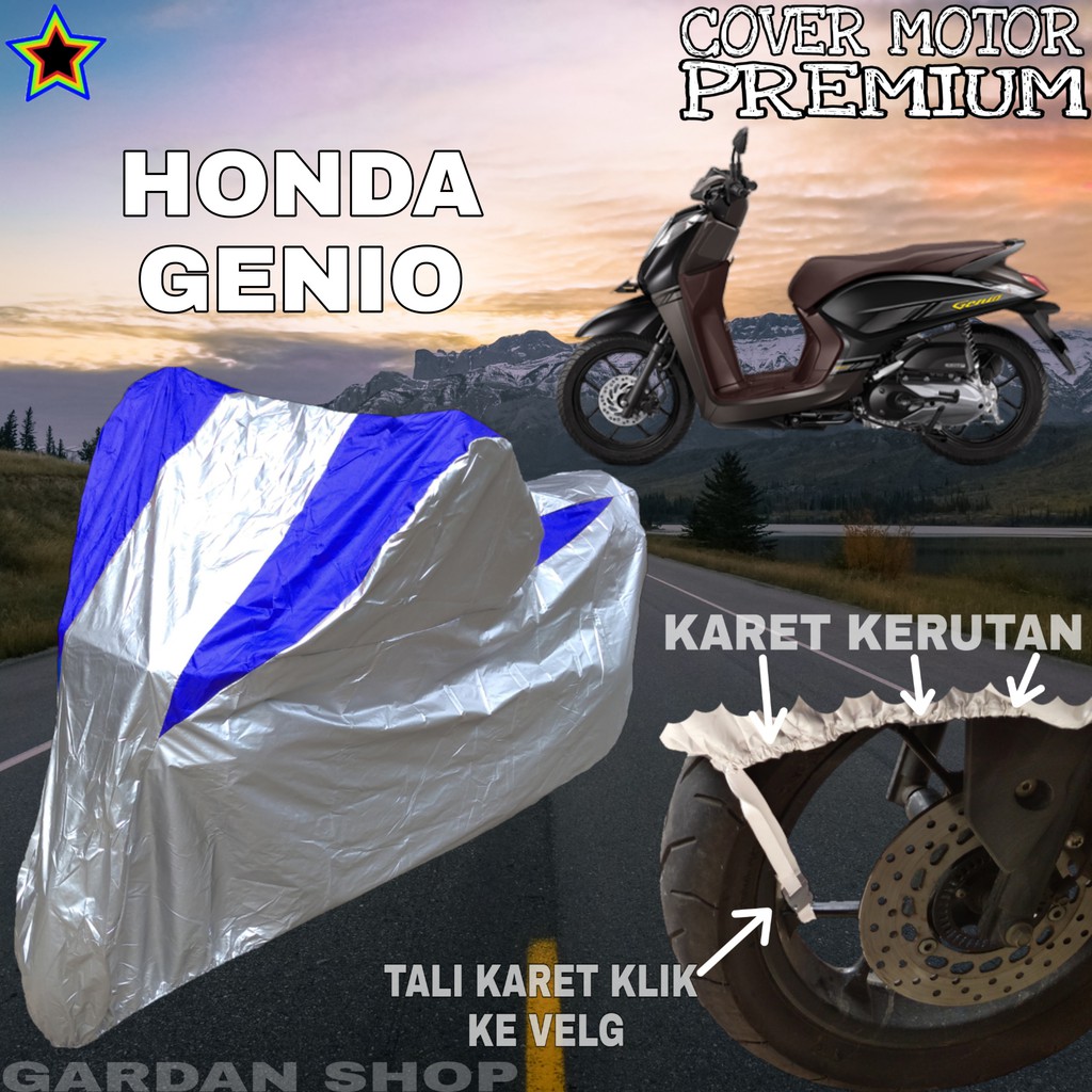 Sarung Motor HONDA GENIO Silver BIRU Body Cover Penutup Motor Honda Genio PREMIUM