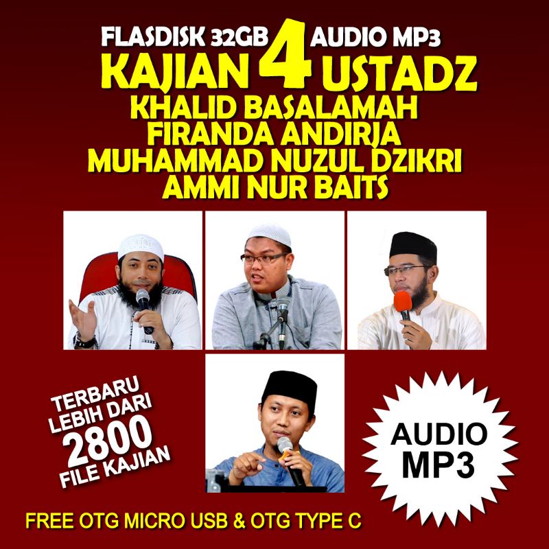 Kajian Sunnah Ceramah MP3 Islam Khalid Basalamah Firanda Nuzul Dzikri Ammi Nur Baits Flashdisk 32GB