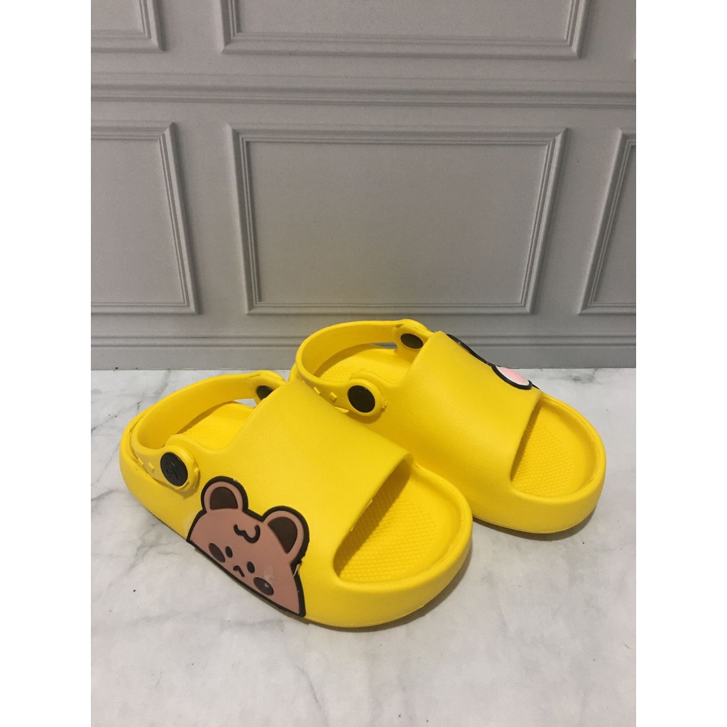 DX-386E Sandal Selop Anak Perempuan Tali Belakang Motif Kelinci Beruang Merek Dulux Size 20-25