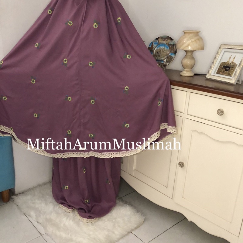 Mukena Dewasa Katun Rayon Bordir Bunga