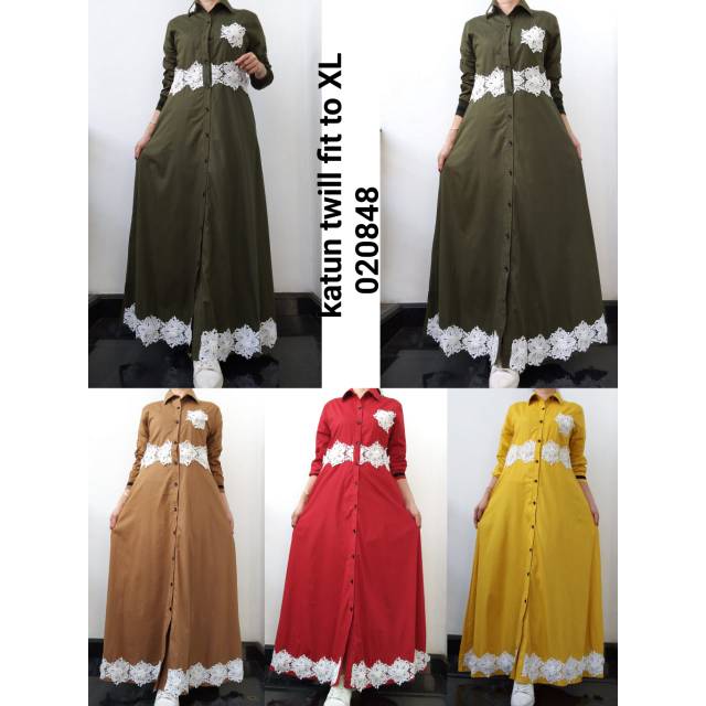 Gamis bordir aplikasi tempel