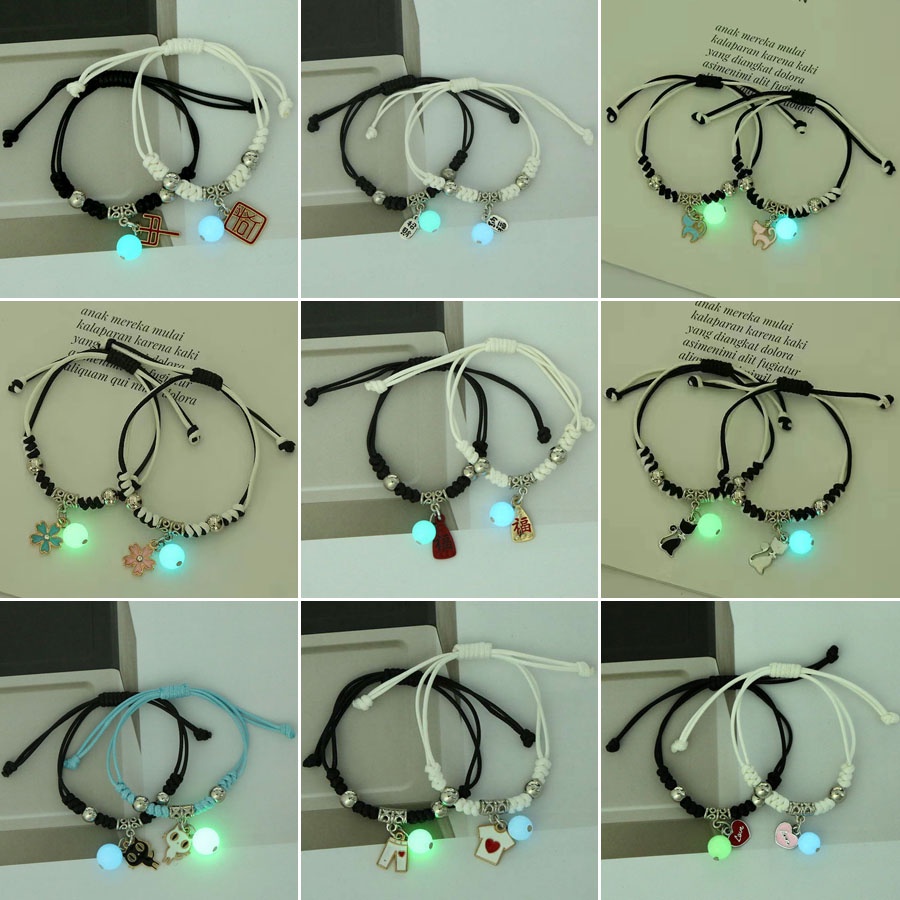 2pcs Gelang Luminous Adjustable Untuk Pria Dan Wanita